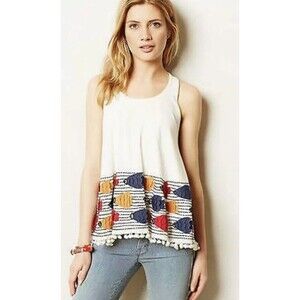 Anthropologie Fish Fry Tank Top by Let Me Be Size Medium Fun Boho Eclectic $149
